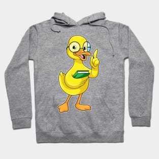 Duck as Teacher with Book & Glasses Hoodie